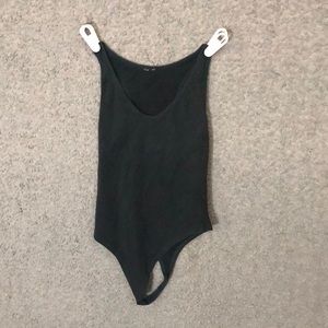 Army green thong body suit